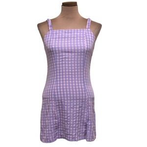 Francesca’s Collection Mini Dress Size Small Pastel Purple Pink Gingham